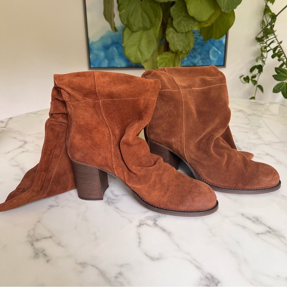 NWT Free People Elle Tall Knee High Slouch Boots Rust Suede EU 41 US 11 - Picture 7 of 14